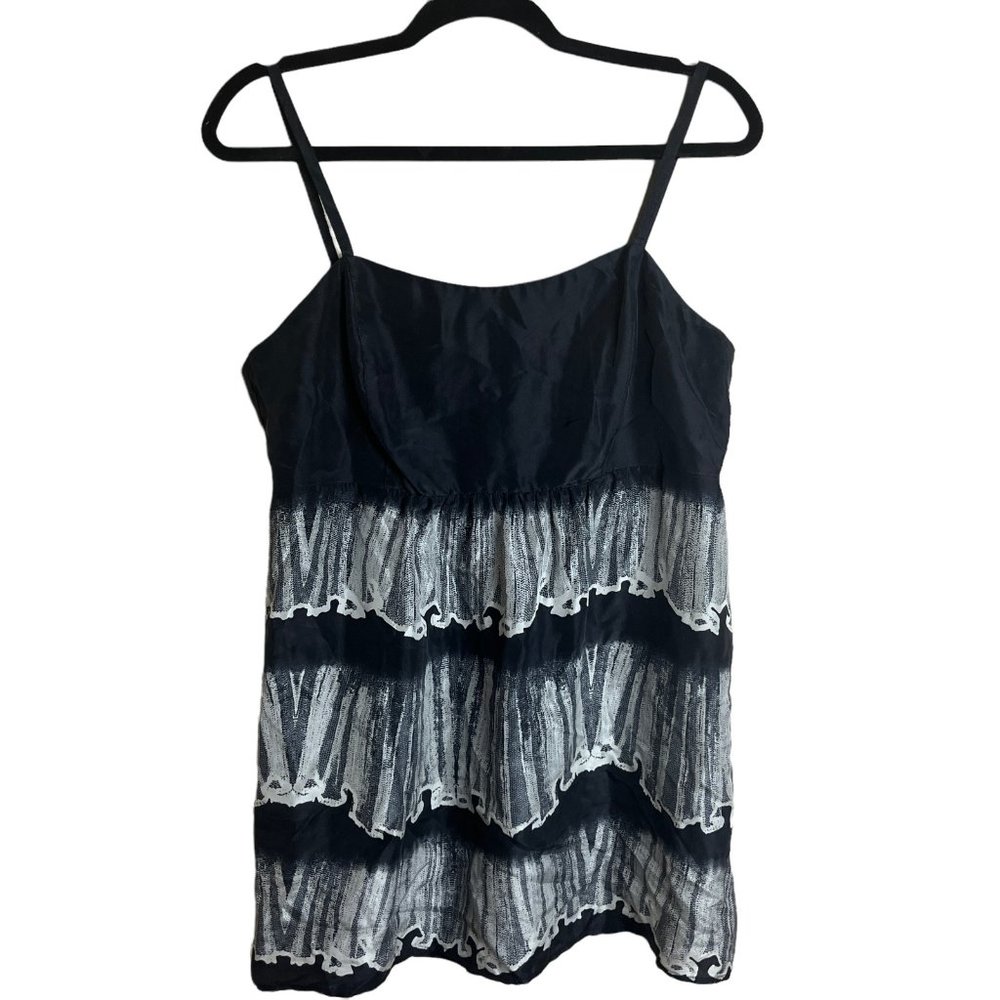 New CAbi Dazzle Silk Tunic Top Lace Look Tank NWT Size 10 Black